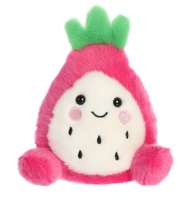 Pink Dragon Fruit Palm Pal plush toy from Palm Pals with soft fabric and vibrant pink color, ideal for cuddling and decorative display.