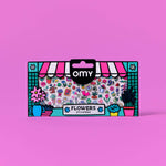 OMY Flower Shop Sticker Set for arts and crafts, featuring colorful floral and plant stickers on a white background.