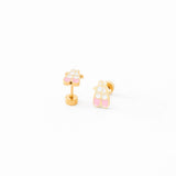 Pip Pop Post ballet slipper stud earrings featuring delicate, detailed ballet shoe designs in a charming accessory style.