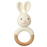 Crochet Bunny Wooden Teething Ring