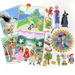 eeBoo Fairytale Spinner Game, colorful game board with fairy tale illustrations and spinning spinner for kids' entertainment.