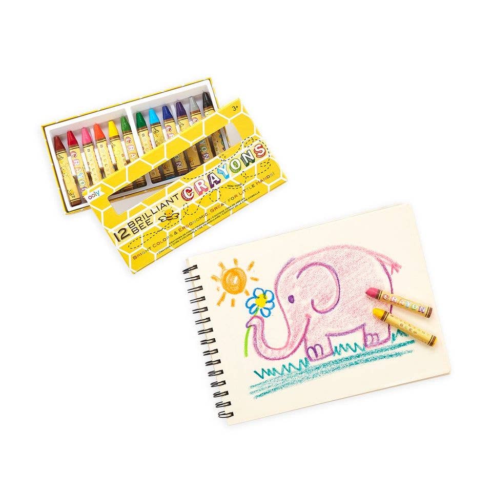 Brilliant Bee Crayons- Set of 12 - Toy Polloi