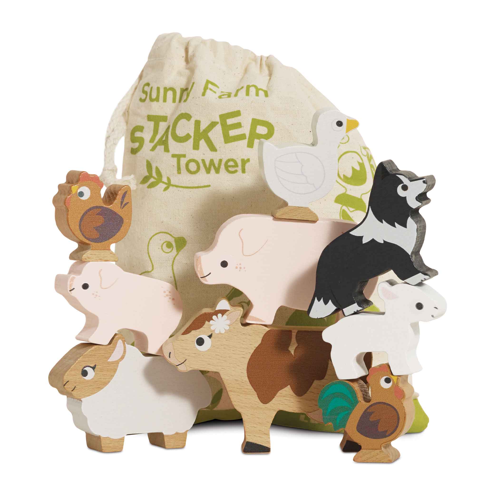 Farmyard Stacking Animals & Bag - Toy Polloi