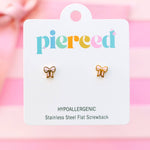 Pink Bow Earrings - Toy Polloi