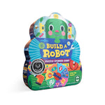 Build A Robot Spinner Game by eeBoo featuring colorful robot parts and game components on a vibrant background.
