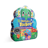 Build A Robot Spinner Game by eeBoo featuring colorful robot parts and game components on a vibrant background.