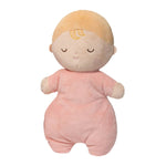 Soft plush baby doll with a fawn swaddle, from Douglas Toys, featuring a cuddly, realistic design perfect for gentle play and comfort.