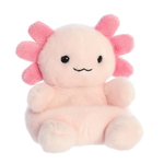 Pink Axolotl Palm Pals plush toy with soft fabric and detailed features, perfect for cuddling and display.