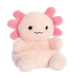 Pink Axolotl Palm Pals plush toy with soft fabric and detailed features, perfect for cuddling and display.