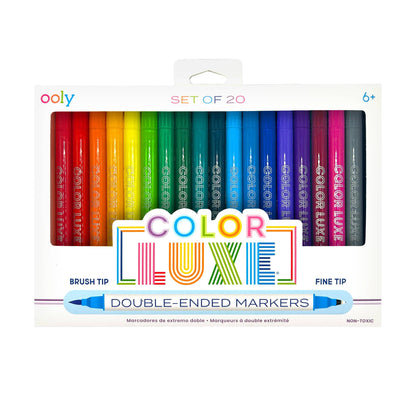 Color Luxe Double-Ended Markers (Set of 20) - Toy Polloi