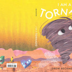 Cover image of "I Am a Tornado" book by Drew Beckmeyer, published by Simon & Schuster, featuring a tornado-themed illustration.