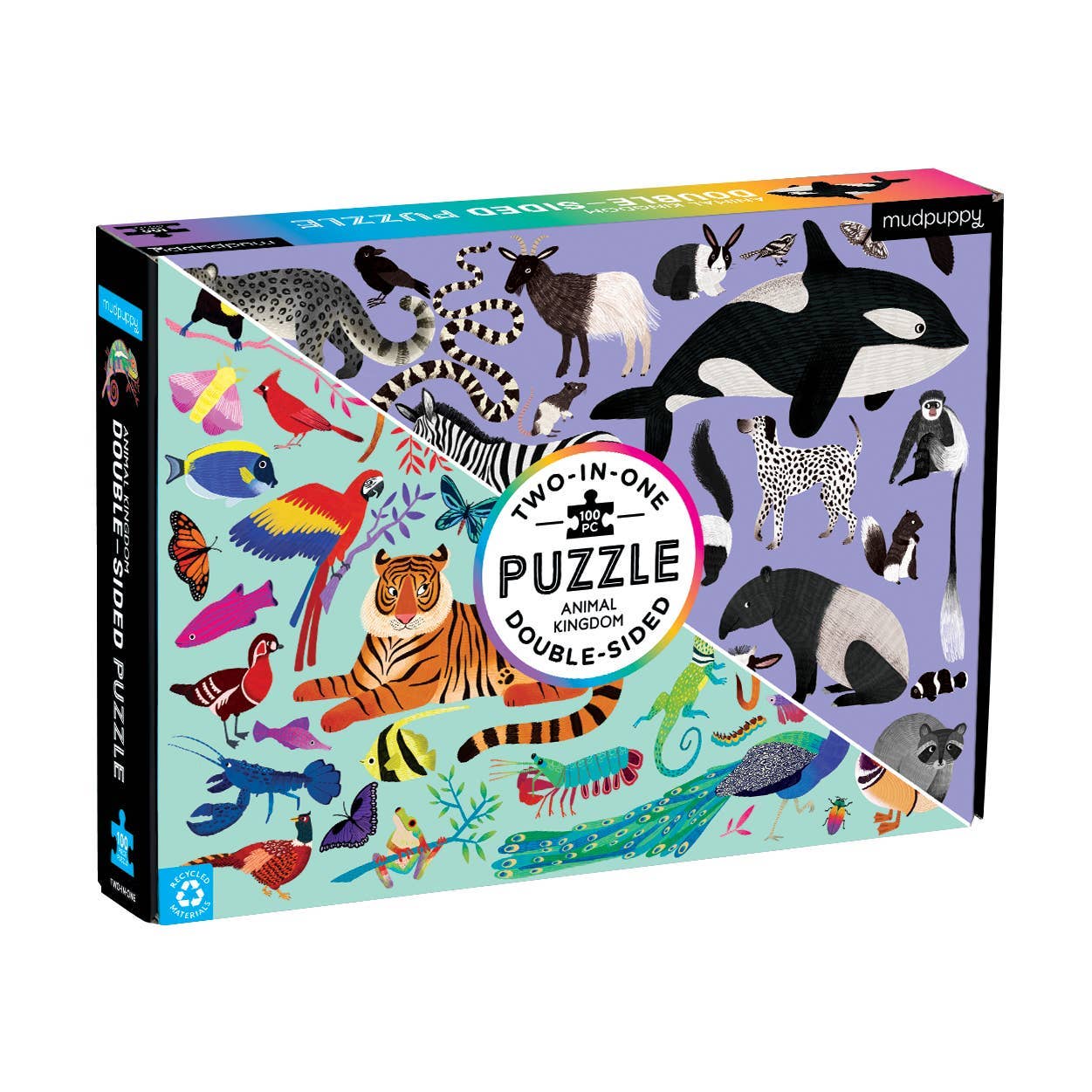 Animal Kingdom 100 Piece Double-Sided Puzzle - Toy Polloi