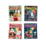 Small colored pencil set for arts and crafts by eeBoo, featuring vibrant pencils arranged in a compact display.