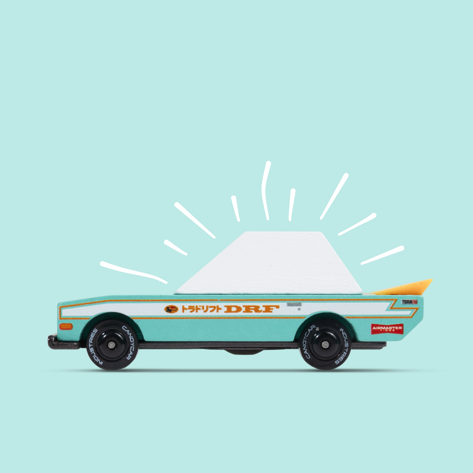 Candylab Toys Tora Drift Teal TOONS™ car, colorful toy vehicle from the Cars and Trucks collection, with detailed design.