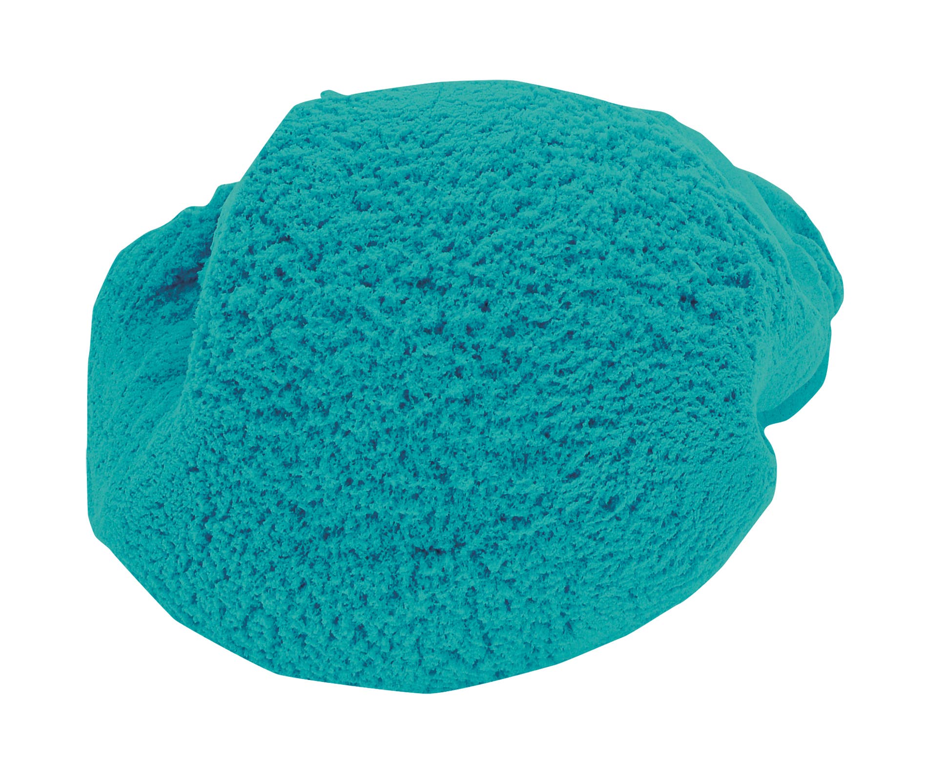 Colorful Mad Mattr Teal Quantum Pack sensory toy with soft, moldable clay in a clear container, designed for tactile play.