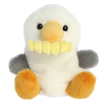 Palm Pals Seagull plush toy with fry palm palm design, soft and cuddly stuffed animal for kids and collectors.