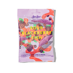 BonBon Sour Blackberry Fish treats from Swedish Candy Co, colorful sour candy shaped like fish with black and purple hues.