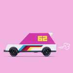 Pink Racer 62 TOONS™ toy car by Candylab Toys, featuring a sleek pink design and detailed car body in a clean, modern style.