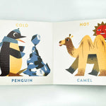 BabyLink Animal Opposites Board Book by Simon & Schuster showing colorful pages with animals and opposite words for young children.