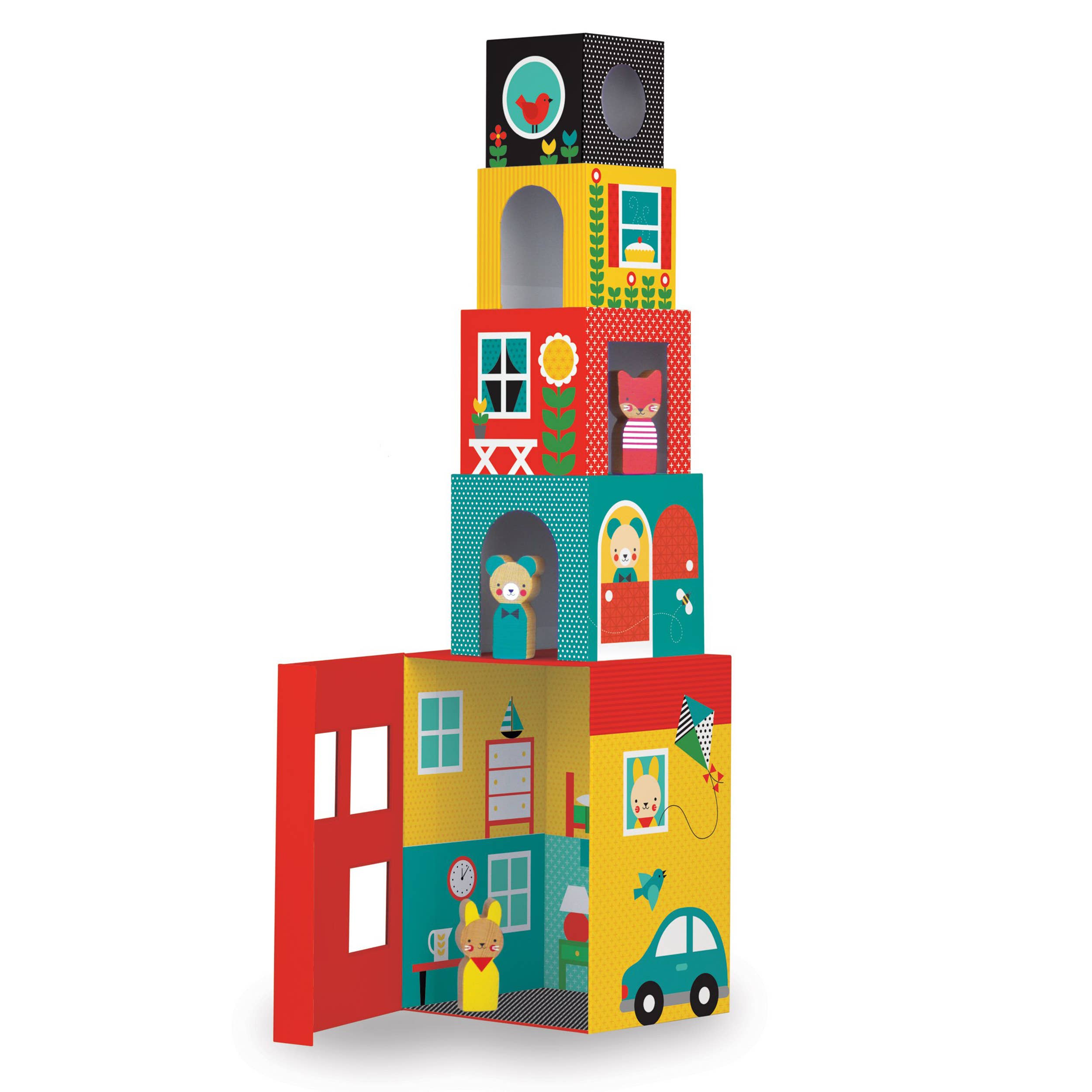 Peek-A-Boo House Stacking Blocks Play Set - Toy Polloi