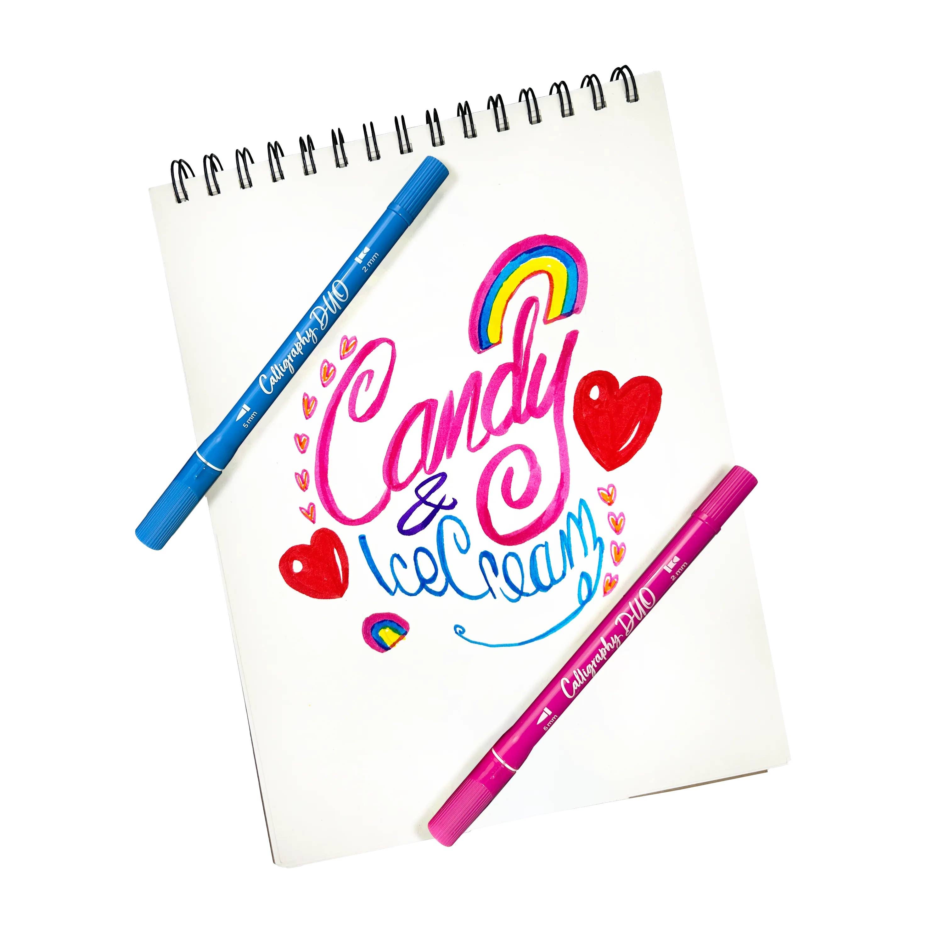 OOLY Calligraphy Duo Markers for arts and crafts, featuring dual tip design in vibrant colors for lettering and illustration.