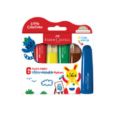Set of Faber-Castell Jumbo Ultra Washable Markers for arts and crafts, featuring colorful broad tips on a white background.