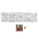 Colorful double-sided colored pencils and vehicle mural set for arts and crafts by eeBoo, displayed on a white background.