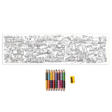 Colorful double-sided colored pencils and vehicle mural set for arts and crafts by eeBoo, displayed on a white background.