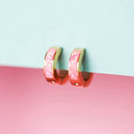 Neon Pink Opal Huggies