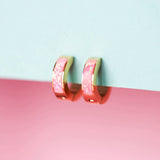 Neon Pink Opal Huggies