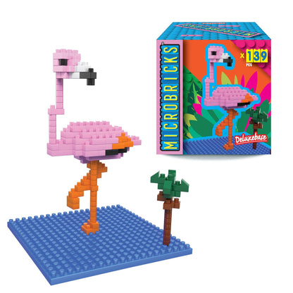 Microbricks - Flamingo Mini Brick Construction Set - Toy Polloi