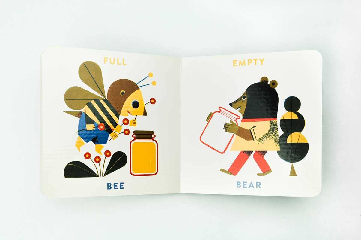 Colorful Babylink Animal Opposites Board Book by Simon & Schuster with illustrations of animals and contrasting opposites for kids.