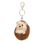 Cute hedgehog plush bag charm from Douglas Toys, soft stuffed accessory with detailed features perfect for decorating bags.