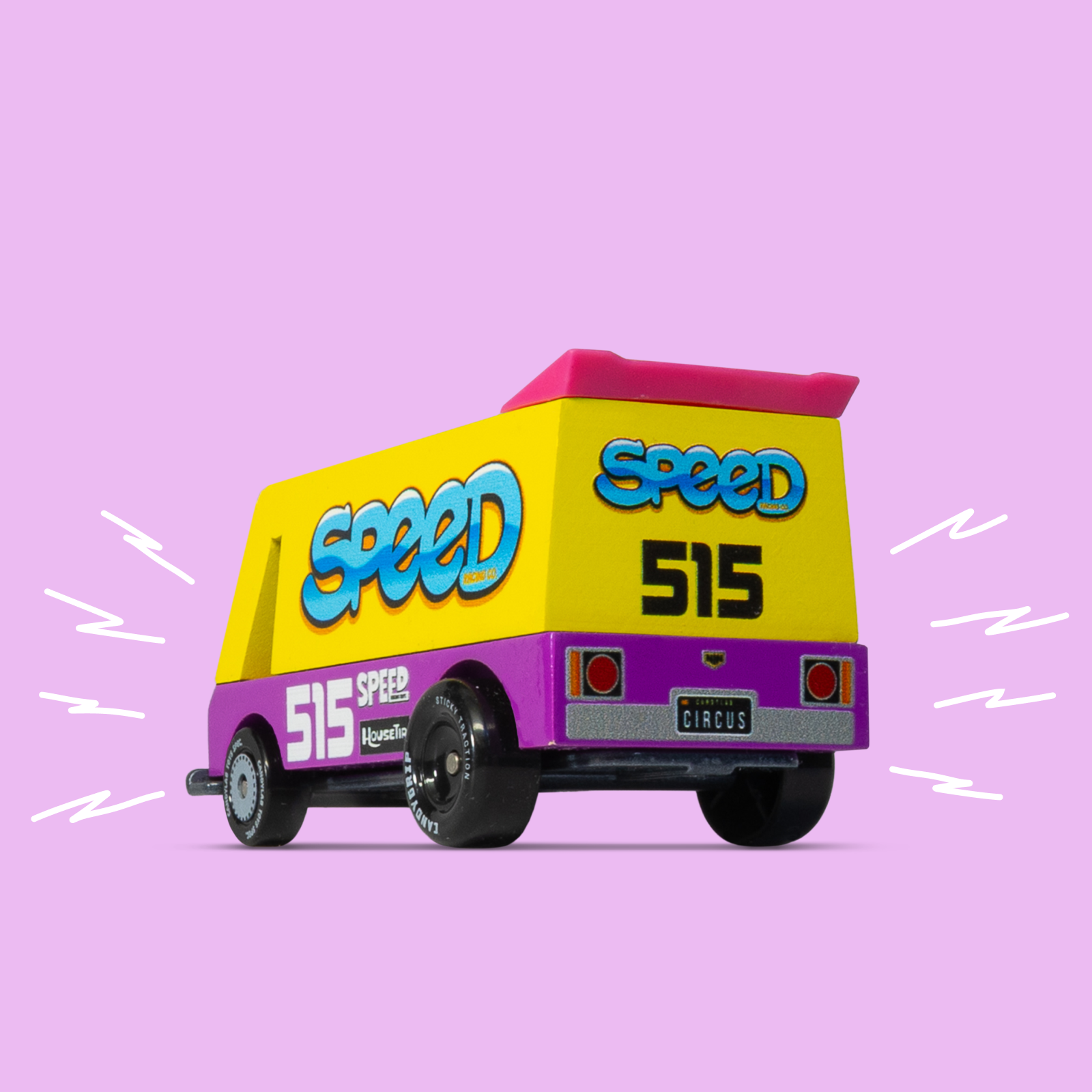 Candylab Toys Speed Vandal TOONS™ car, a colorful toy car for kids, featuring a sleek design and vibrant details.