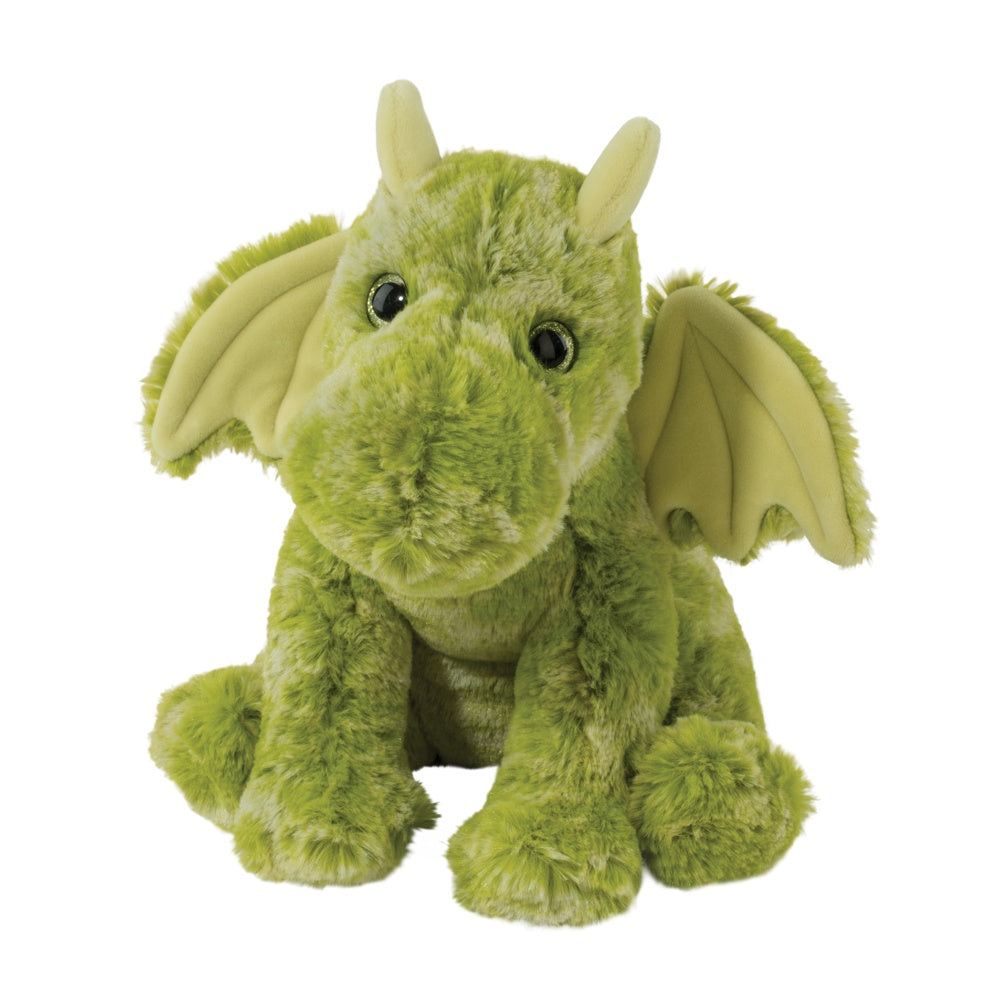 Green dragon plush toy from Douglas Toys featuring soft fabric and detailed scales, perfect for kids and collectors.