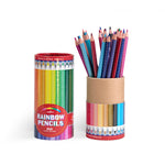 Rainbow 25 double-sided colored pencils by eeBoo for arts and crafts, displayed in a colorful arrangement with sharpened tips.