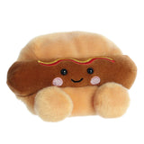 Soft Hot Dog Palm Pal plush toy from Palm Pals featuring a cute, cuddly hot dog character with a smiling face and plush fabric.