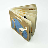 BabyLink Animal Opposites Board Book by Simon & Schuster showing colorful pages with animal pairs and opposites for young children.