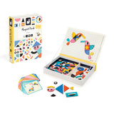 Janod Geometric Magneti'book building set with colorful magnetic geometric shapes for creative play and construction.