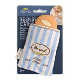 Itzy Ritzy Baguette Teensy Crinkle Teether Toy for babies with crinkle texture and soft, colorful fabric for teething comfort.