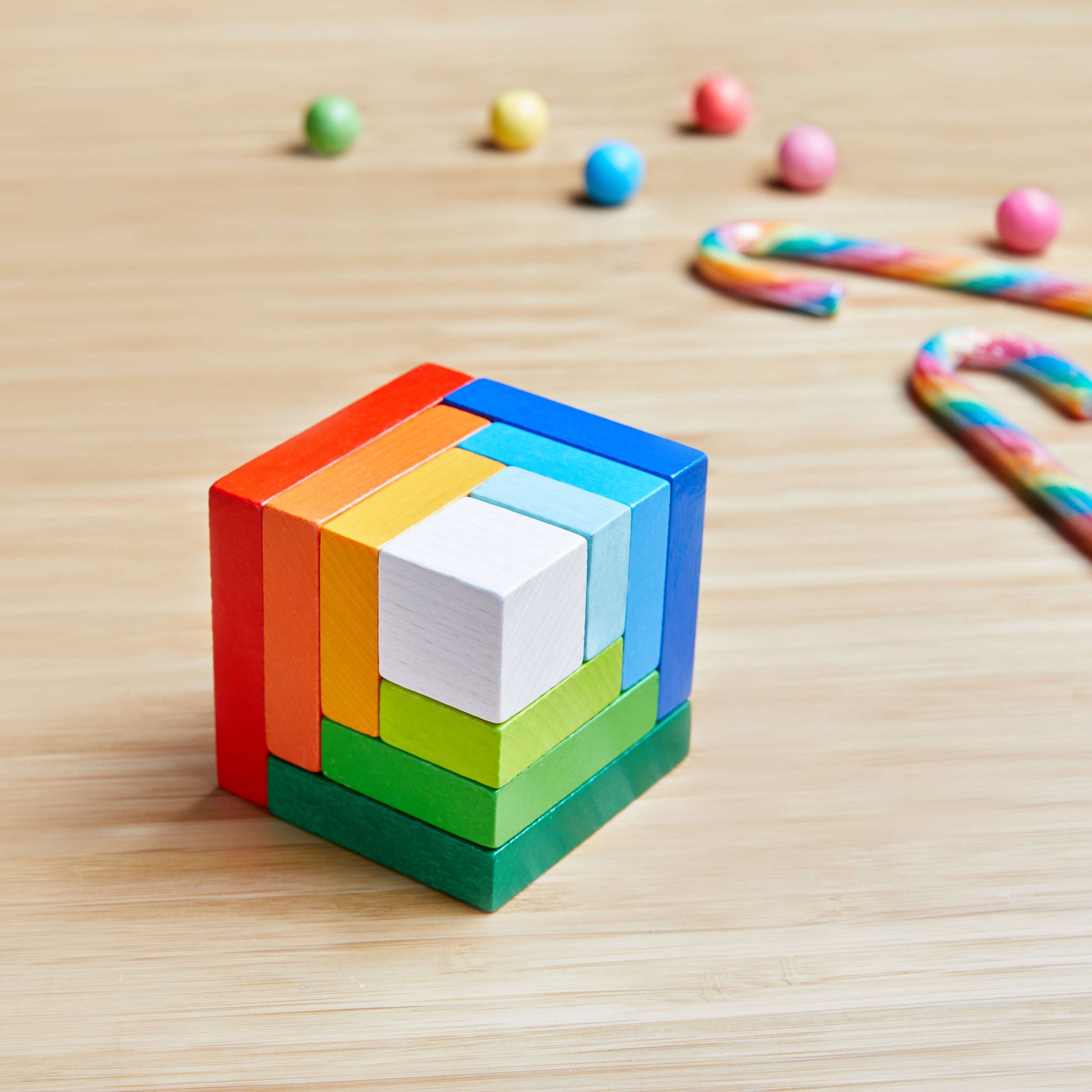 3D Arranging Game Rainbow Cube - Toy Polloi