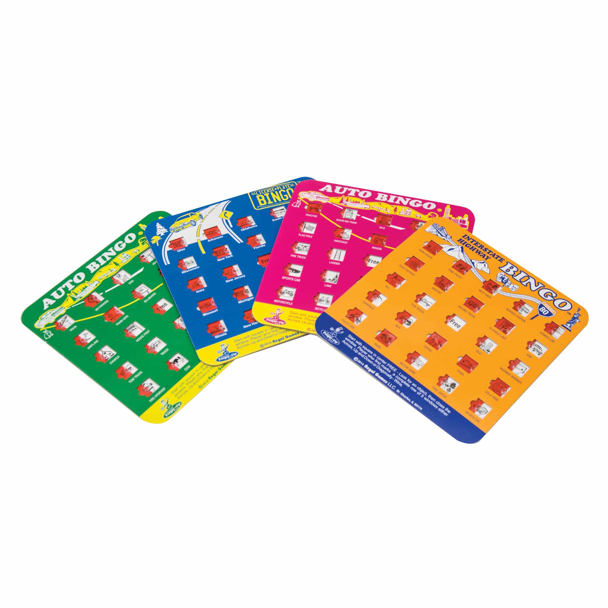 Set of 24 Schylling Original Travel Bingo games for kids, featuring colorful cards for portable fun and family entertainment.