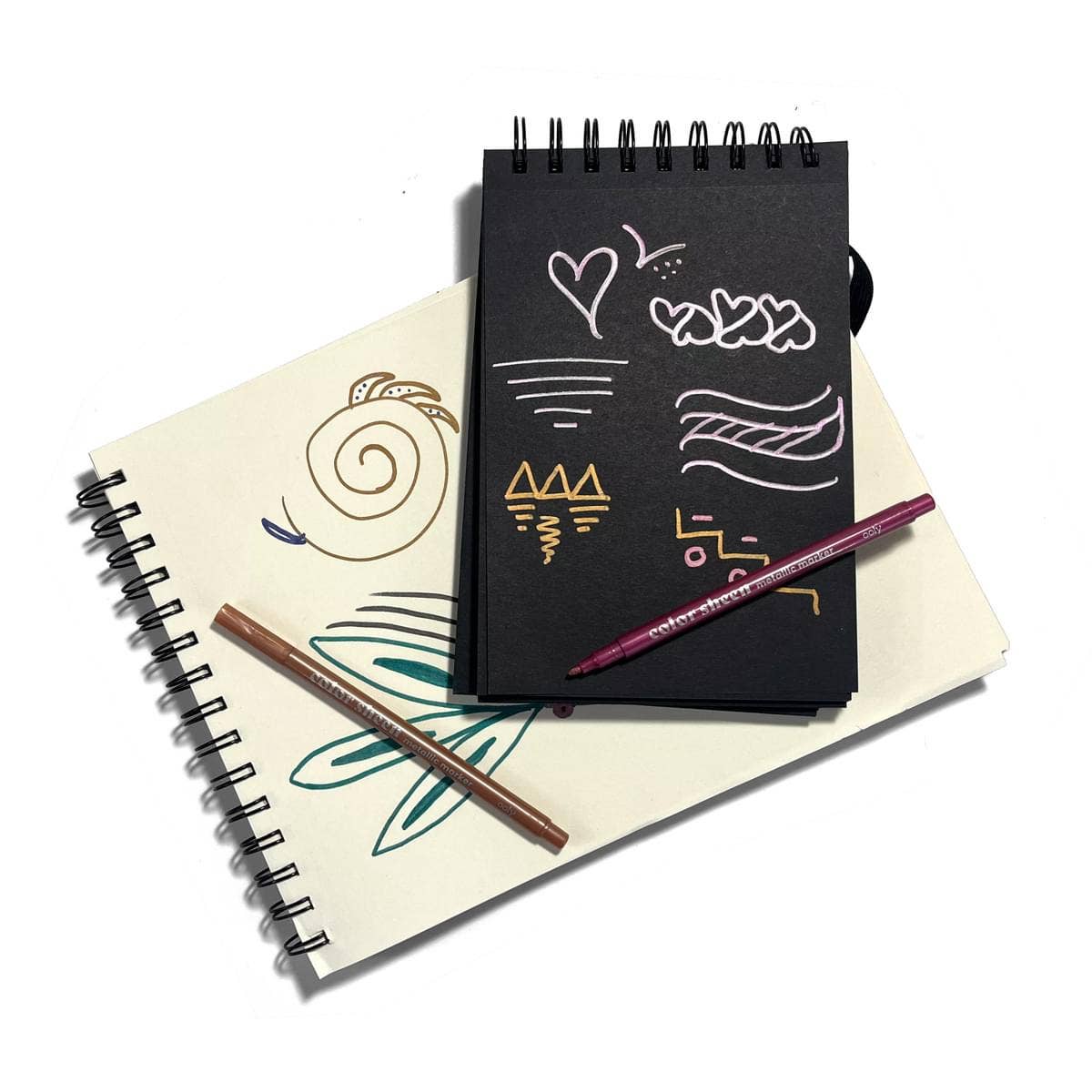 OOLY Color Sheen Metallic Felt Tip Markers for arts and crafts, featuring shiny metallic ink and colorful tips.