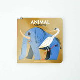 Baby animal opposites board book by Simon & Schuster featuring colorful illustrations of animals and their contrasting traits.