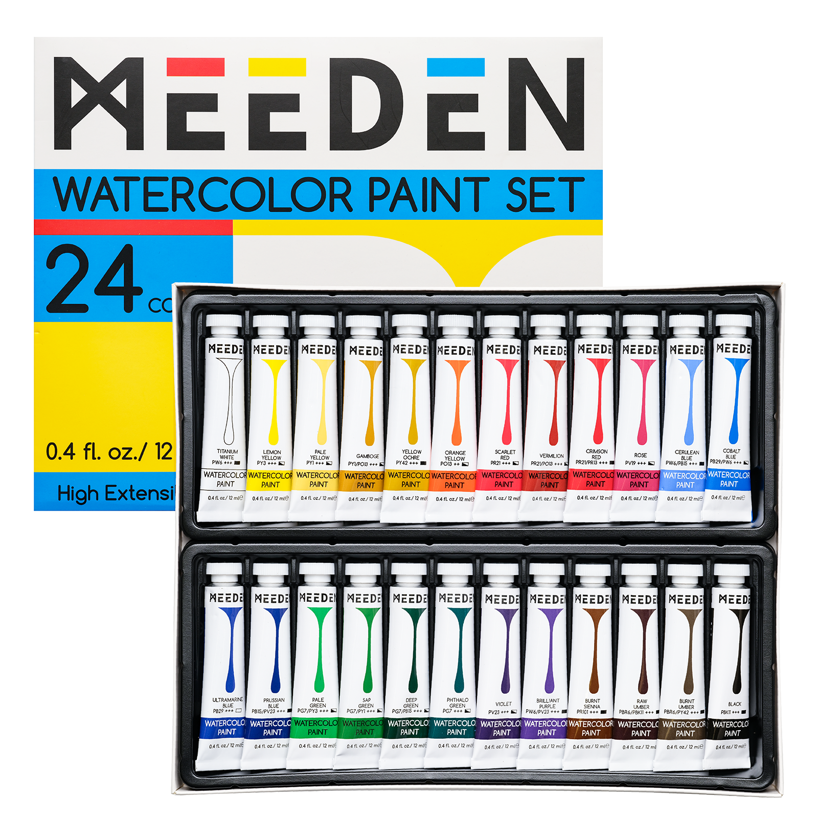 MEEDEN Watercolor Paint Tubes Set 