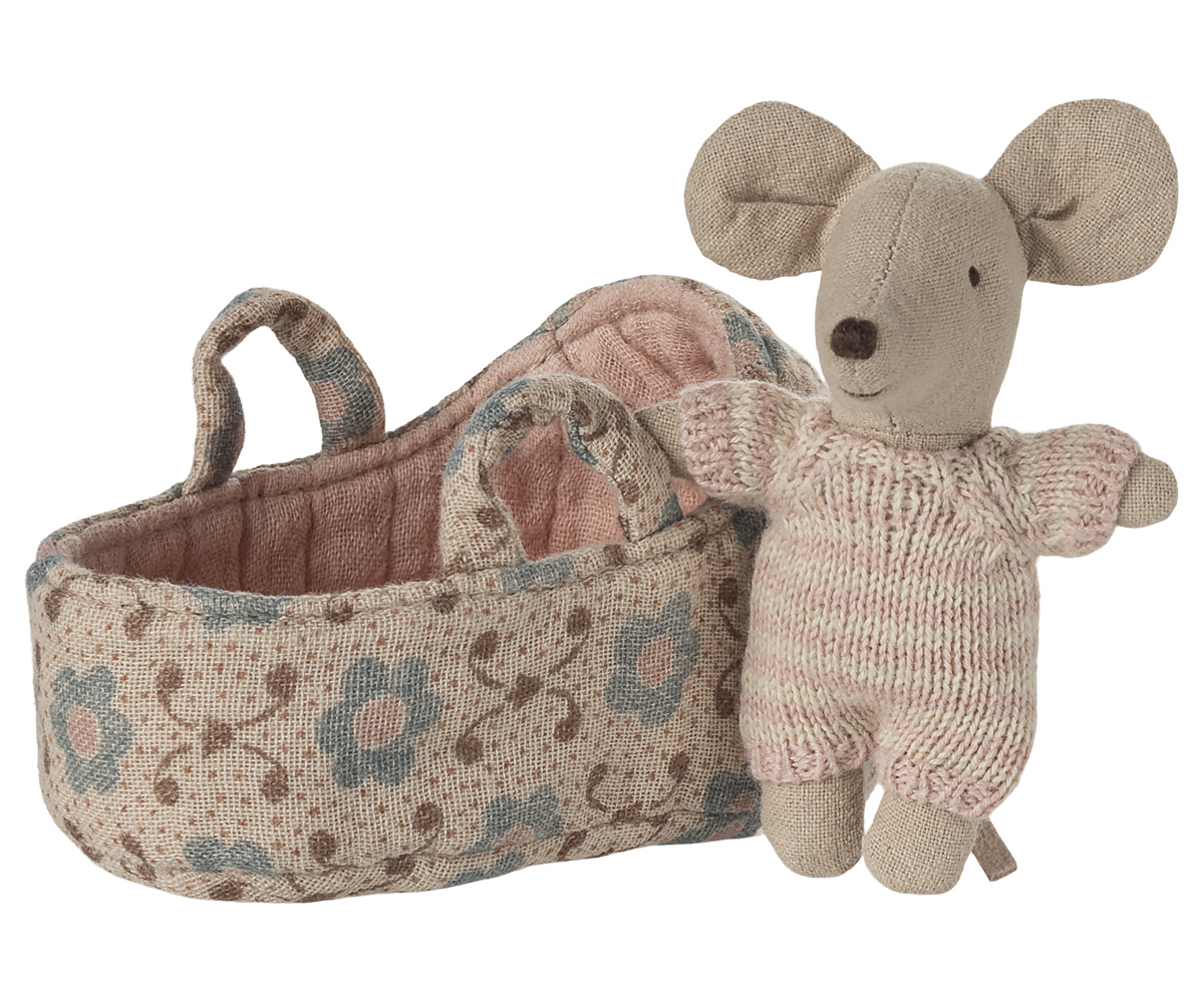Maileg Mouse Baby & Carrier - Toy Polloi
