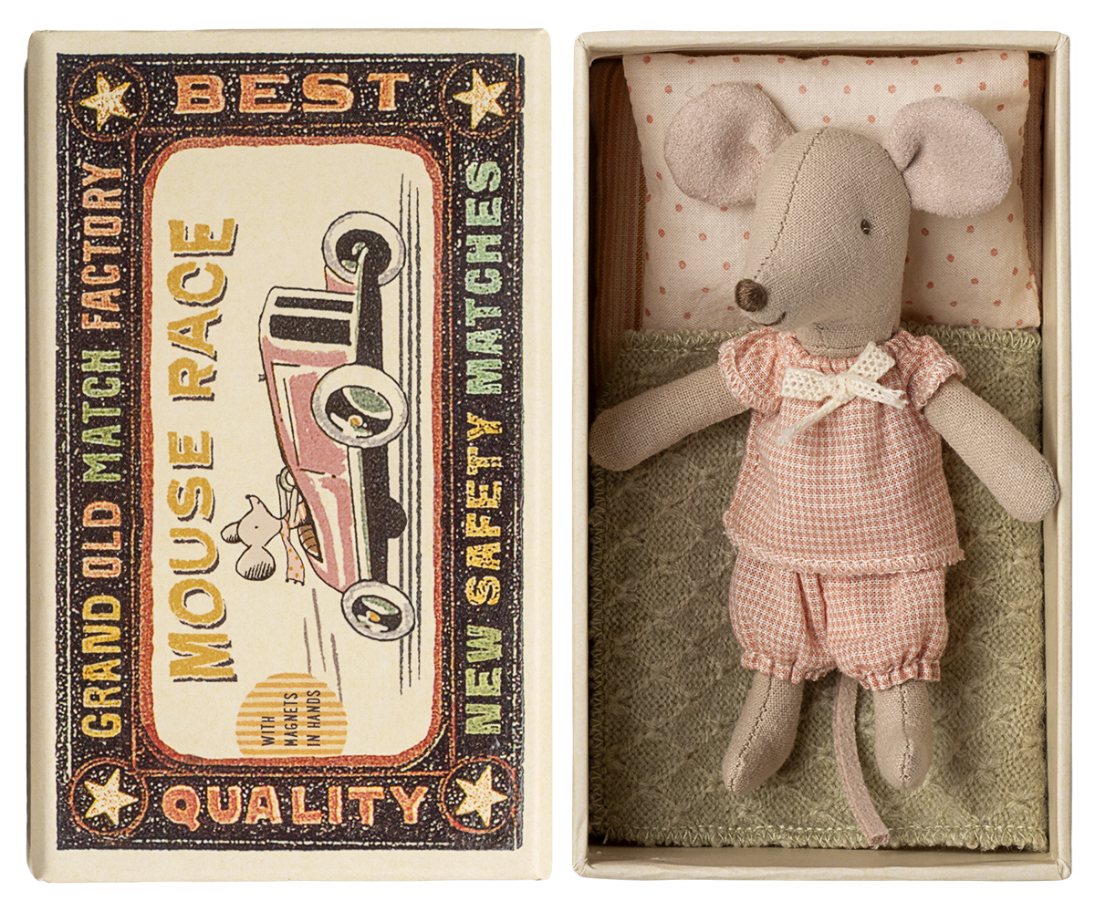 Maileg Mouse Little Sister in Matchbox - Toy Polloi