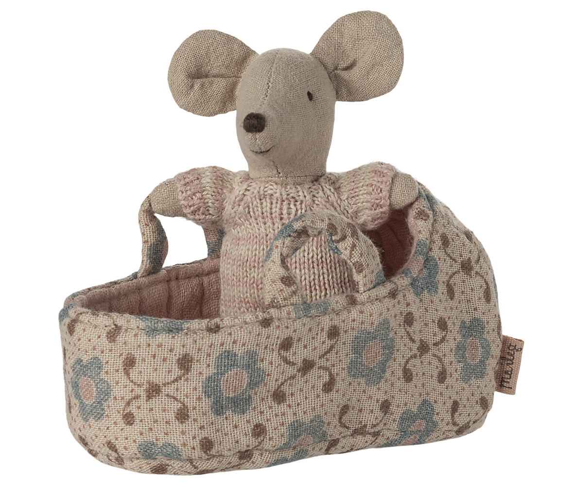 Maileg Mouse Baby & Carrier - Toy Polloi