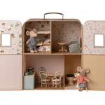 Maileg Mouse Suitcasa doll house with detailed miniature furniture and accessories for children's play and collectible display
