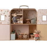 Maileg Mouse Suitcasa doll house with detailed miniature furniture and accessories for children's play and collectible display